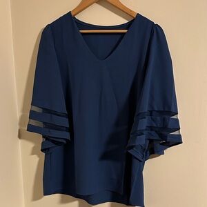 Elegant Navy Blue Women's Top
